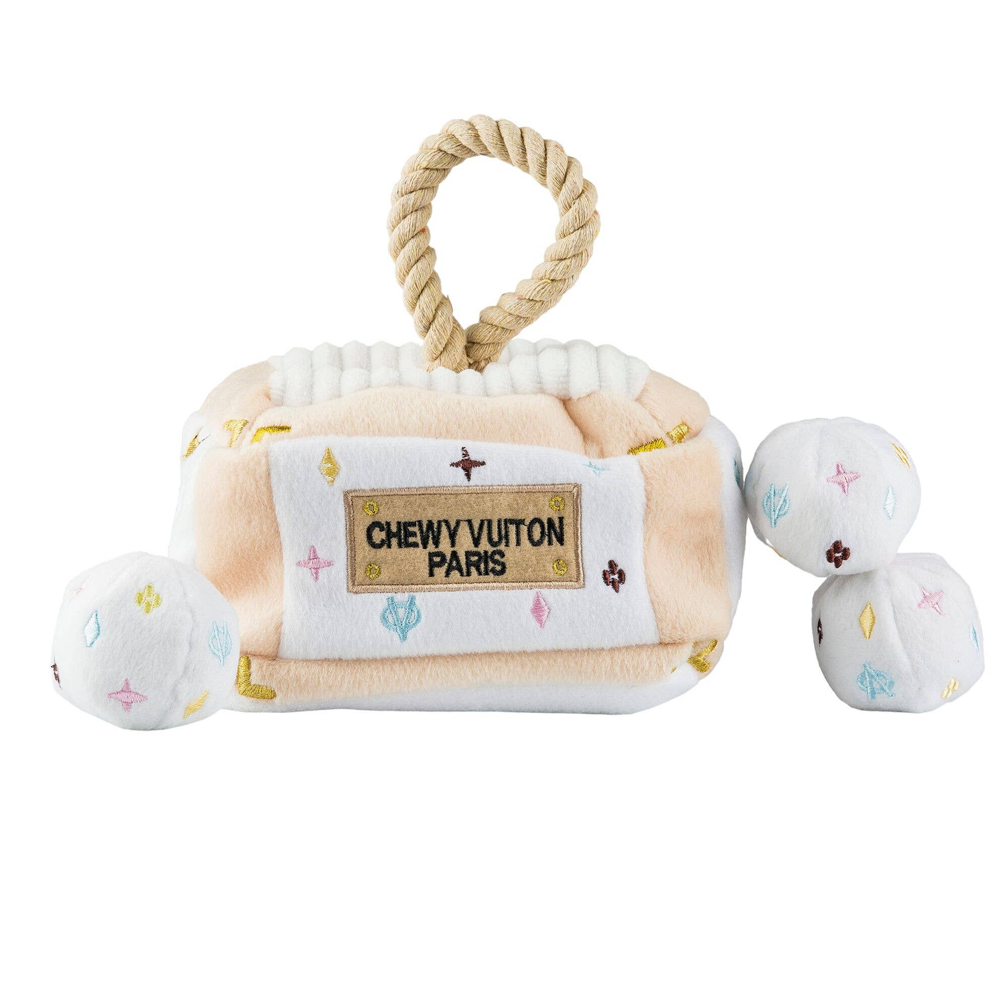 White Chewy Vuiton Interactive Trunk